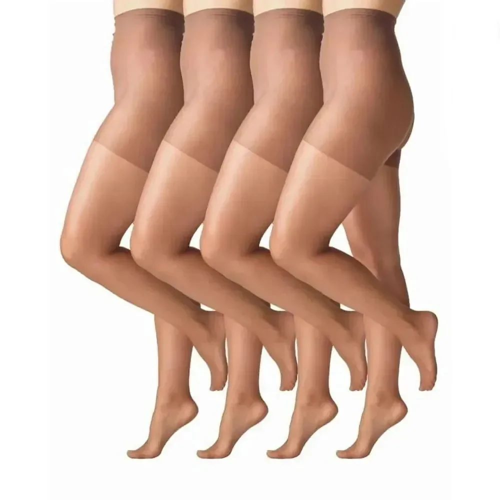Silk Impressions 20 Denier Sheer Tights and Control Top Pantyhose 4-Pack Size 2X